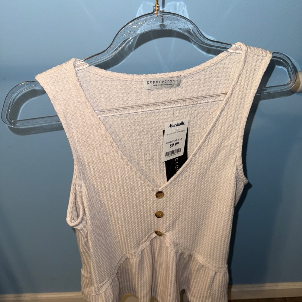 Marshalls White Textured Sleeveless Blouse